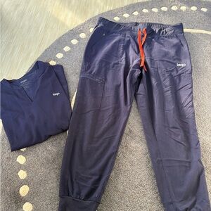 Lago Navy Jogger Pants with Orange Drawstring